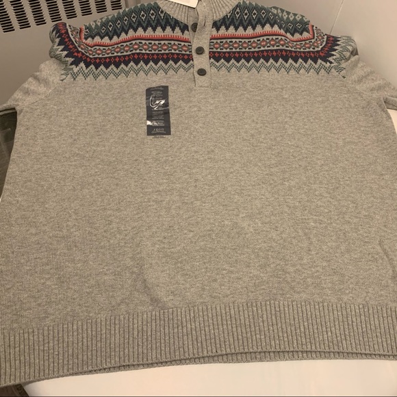 NWT Izod Fair Isle Mock Neck Men's Sweater 3XL - Picture 5 of 7